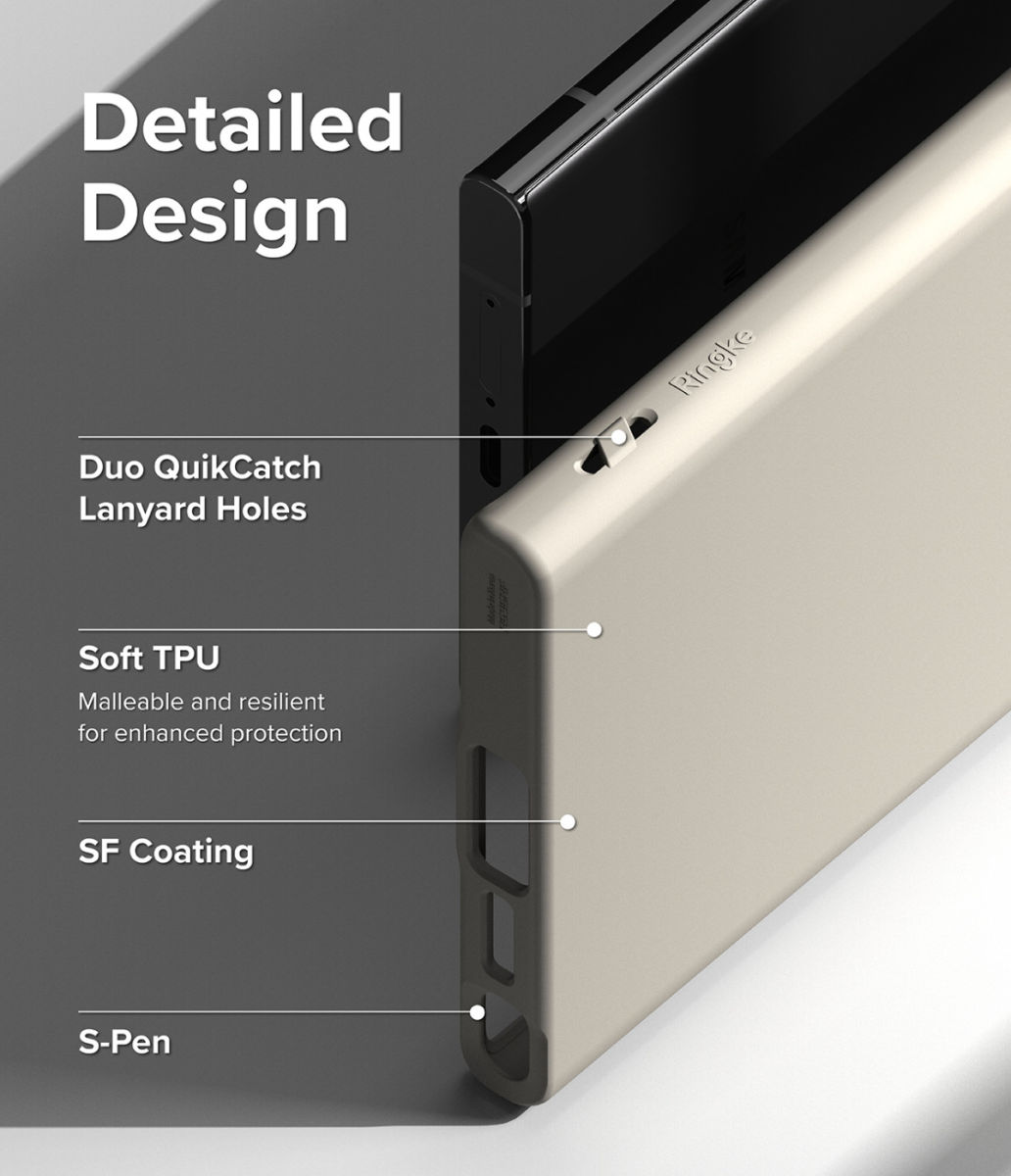Ringke Air S Samsung Galaxy S23 Ultra Hoesje Flexibel TPU Beige afbeelding 8
