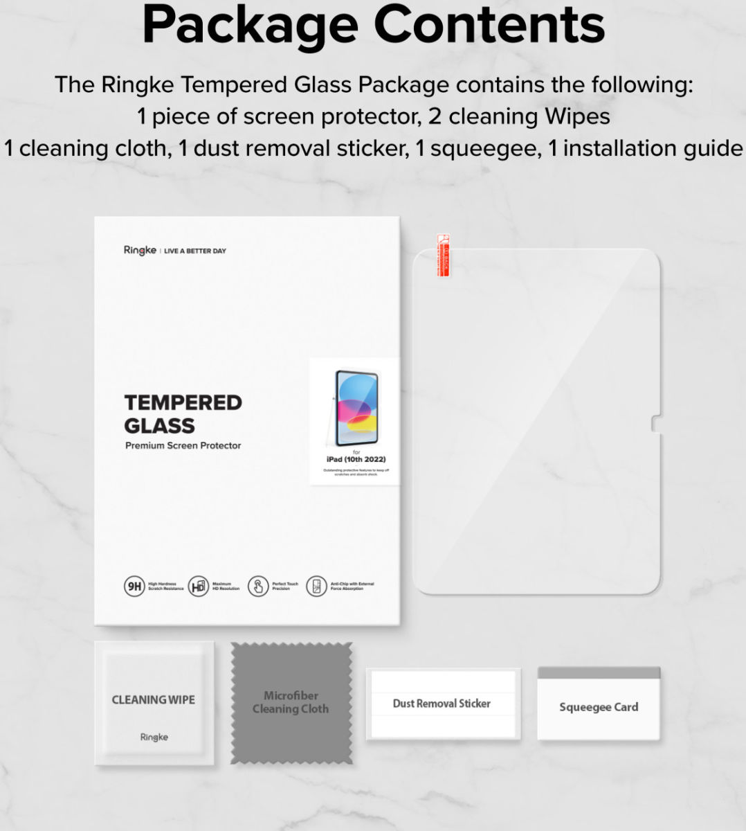 Ringke Apple iPad 10.9 (2022) / iPad 11 (2025) Screen Protector Tempered Glass afbeelding 14