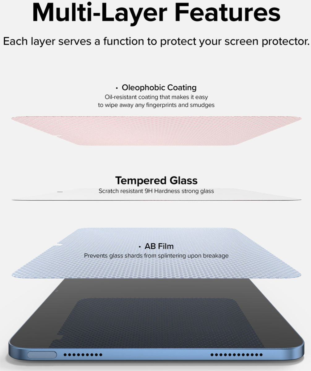 Ringke Apple iPad 10.9 (2022) / iPad 11 (2025) Screen Protector Tempered Glass afbeelding 8