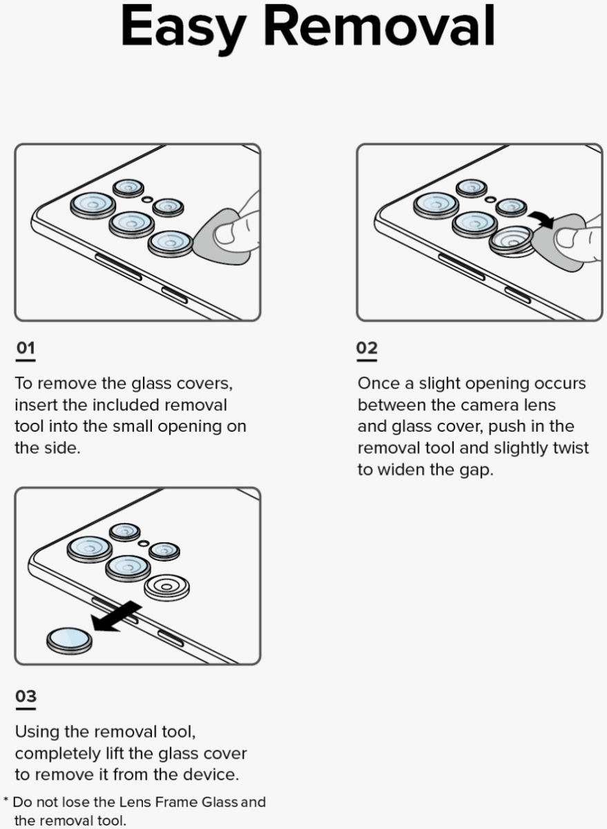 Ringke Frame Glass Samsung Galaxy S23 (Plus) Camera Protector Zwart afbeelding 12