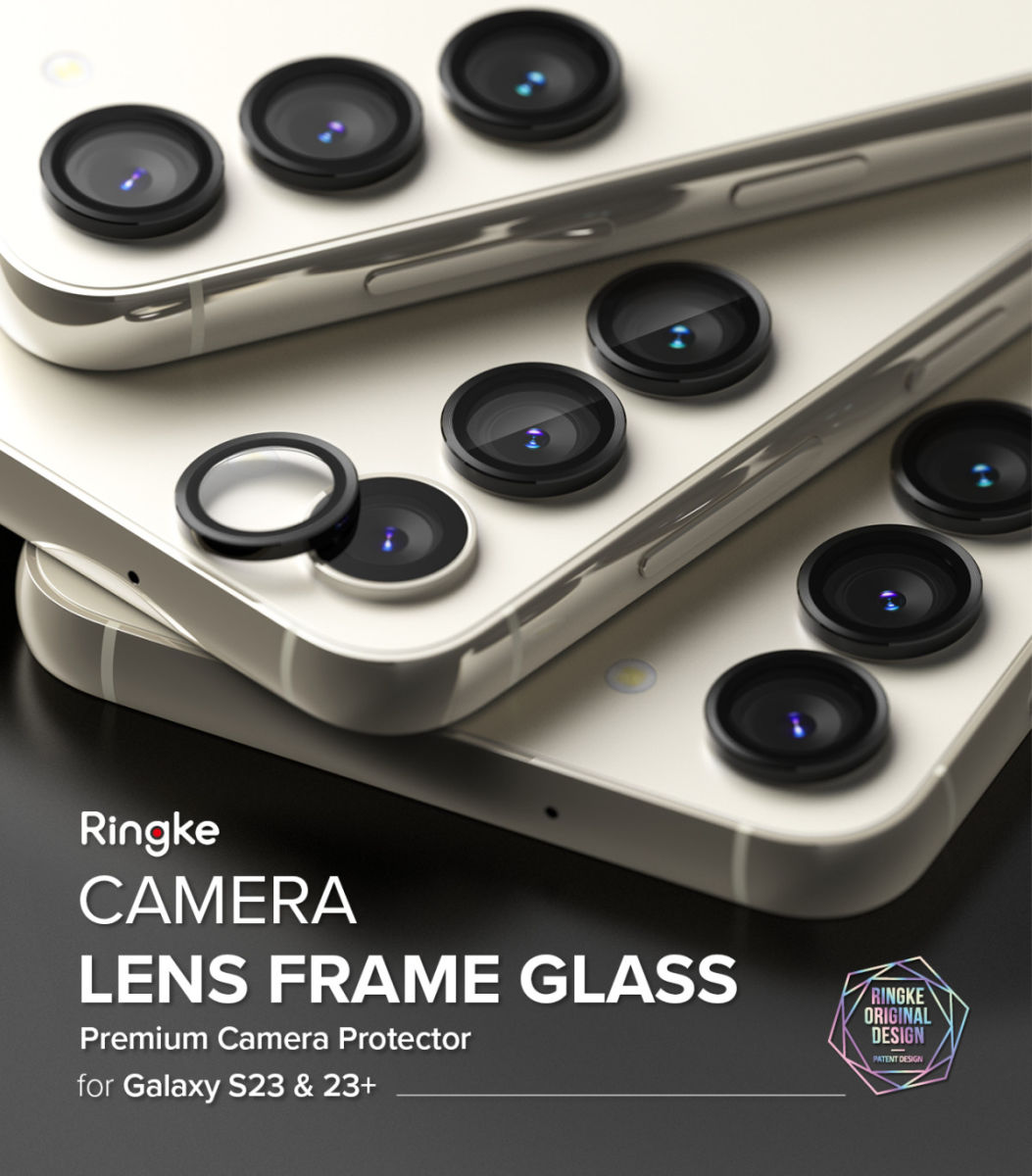 Ringke Frame Glass Samsung Galaxy S23 (Plus) Camera Protector Zwart afbeelding 2