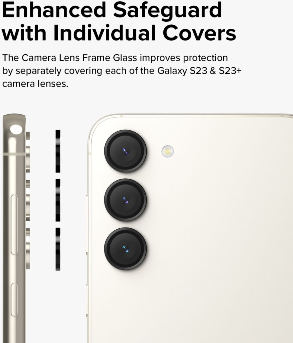 Ringke Frame Glass Samsung Galaxy S23 (Plus) Camera Protector Zwart afbeelding 3