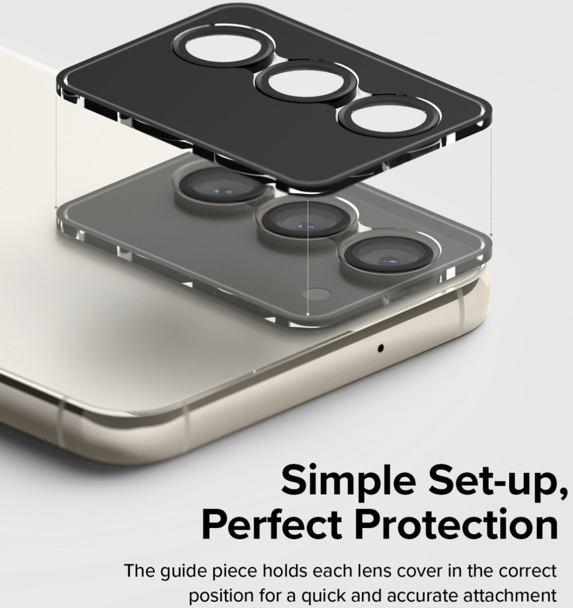 Ringke Frame Glass Samsung Galaxy S23 (Plus) Camera Protector Zwart afbeelding 6