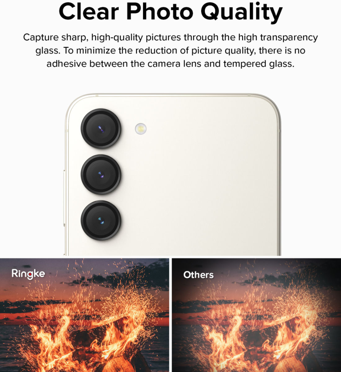Ringke Frame Glass Samsung Galaxy S23 (Plus) Camera Protector Zwart afbeelding 7