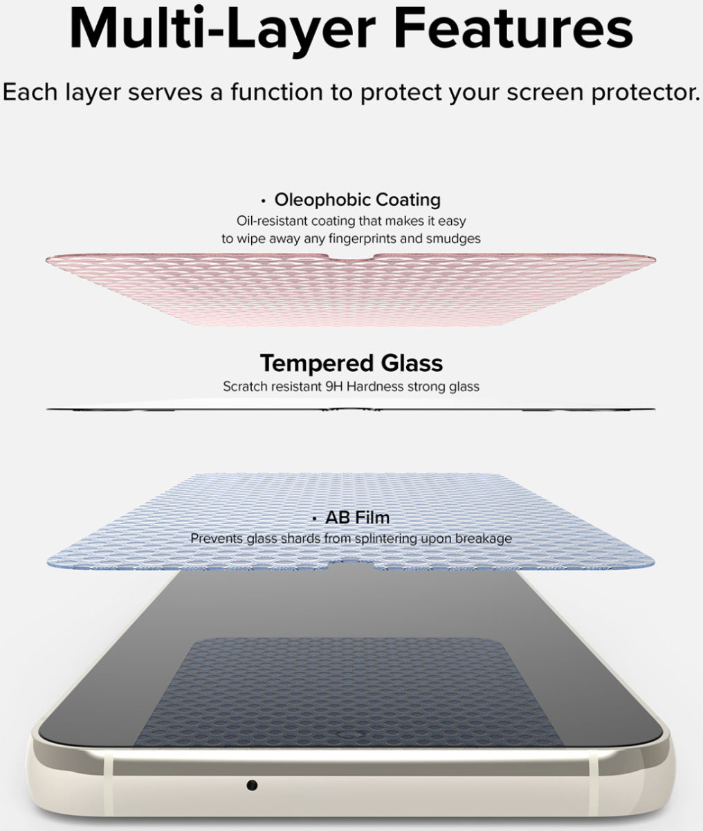 Ringke Samsung Galaxy S23 Plus Screen Protector Tempered Glass 2-Pack afbeelding 10