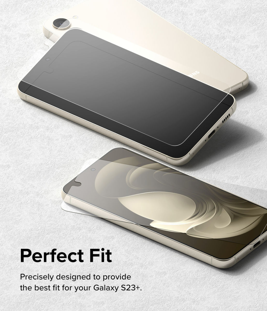 Ringke Samsung Galaxy S23 Plus Screen Protector Tempered Glass 2-Pack afbeelding 8