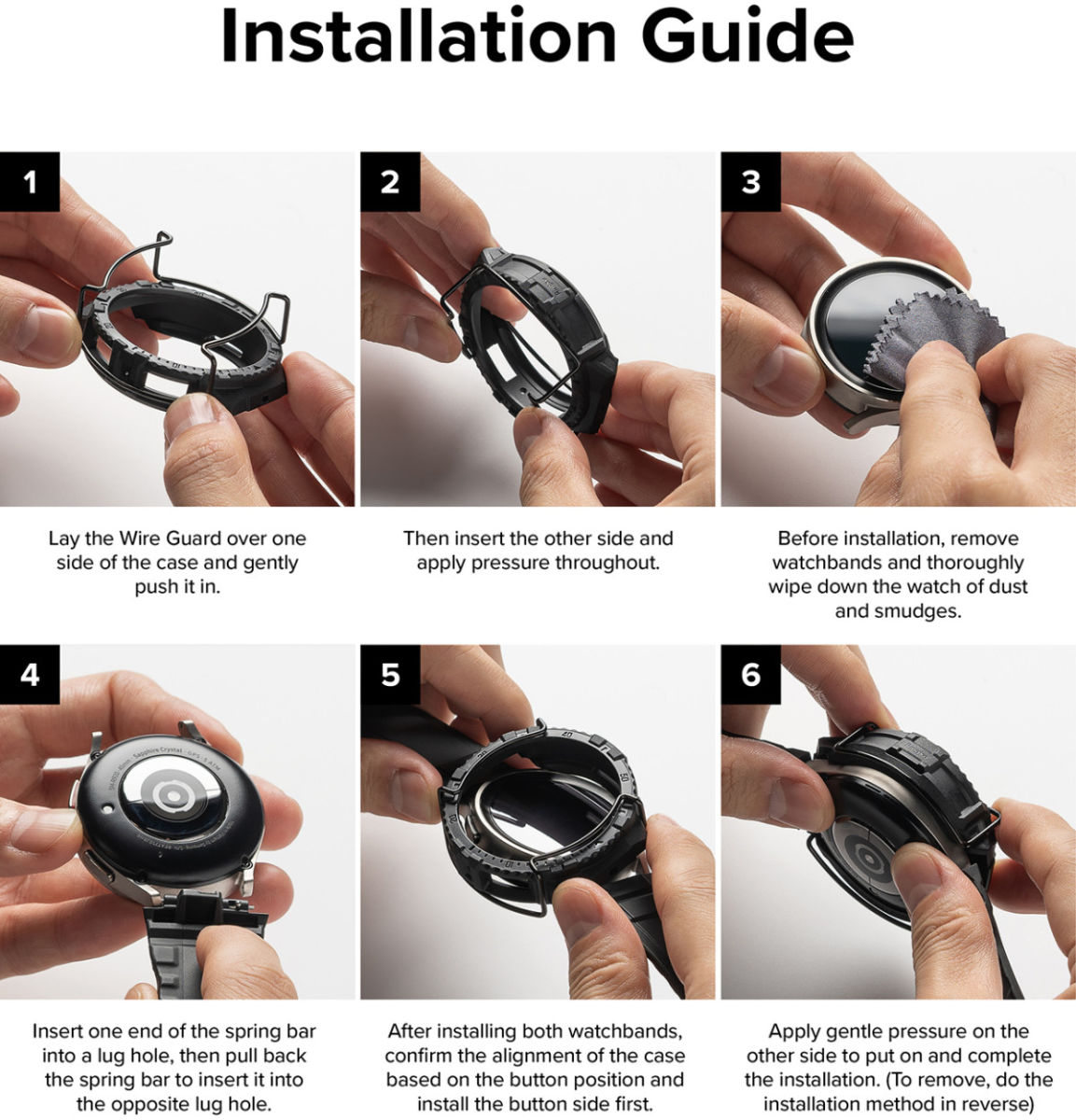 Ringke Fusion-X Guard - Samsung Galaxy Watch 5 Pro Case - Wit + Bandje afbeelding 13