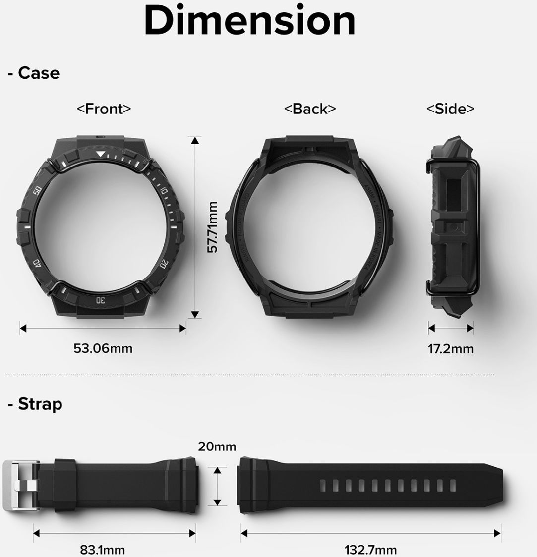 Ringke Fusion-X Guard - Samsung Galaxy Watch 5 Pro Case - Wit + Bandje afbeelding 14