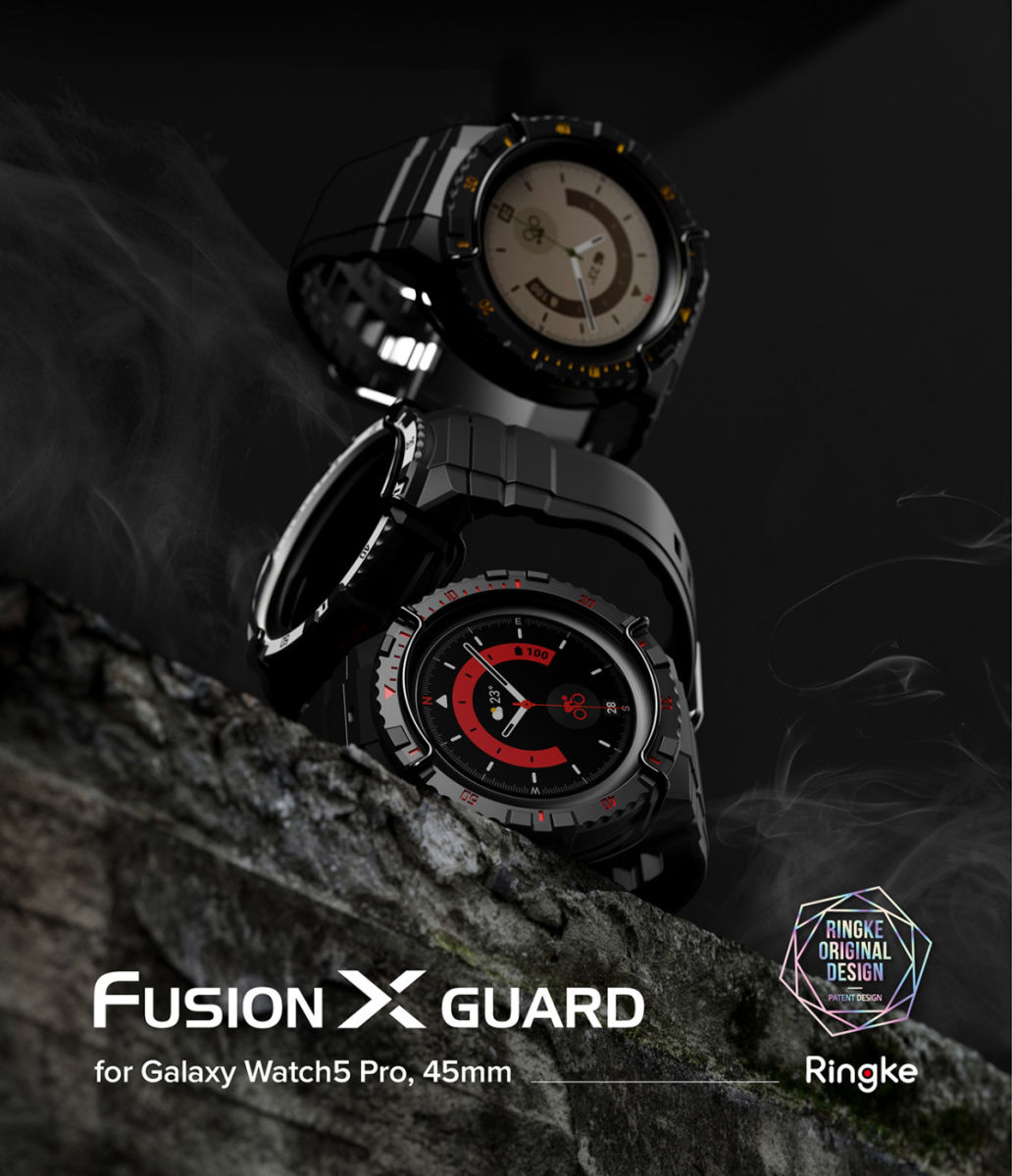 Ringke Fusion-X Guard - Samsung Galaxy Watch 5 Pro Case - Wit + Bandje afbeelding 15