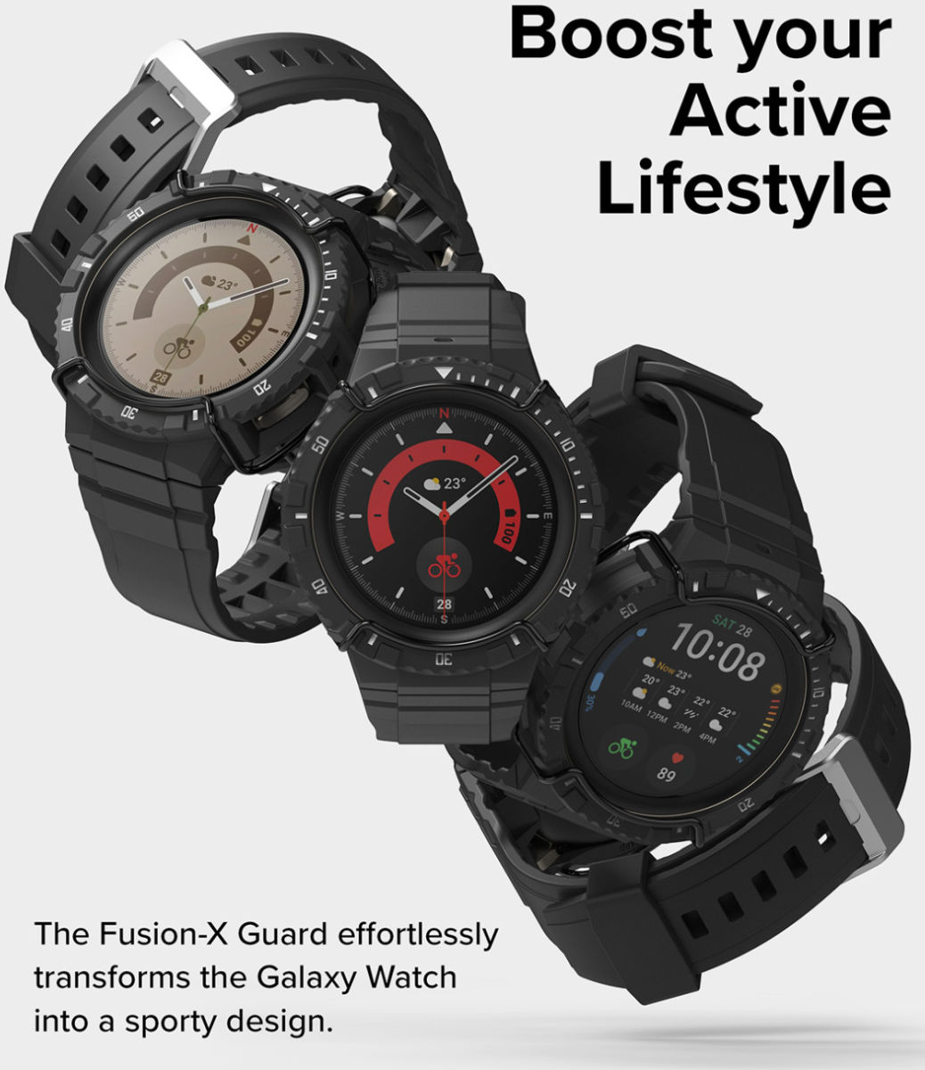 Ringke Fusion-X Guard - Samsung Galaxy Watch 5 Pro Case - Wit + Bandje afbeelding 9