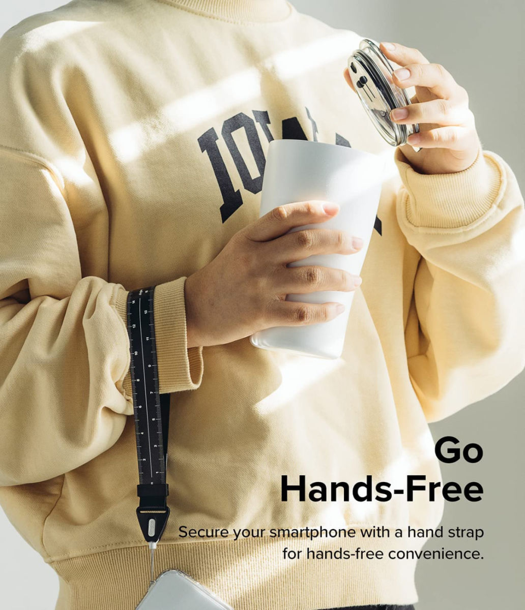 Ringke Design Hand Strap - Polsbandje voor Smartphone Black afbeelding 2
