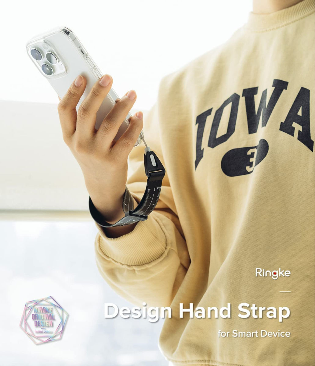 Ringke Design Hand Strap - Polsbandje voor Smartphone Black afbeelding 9