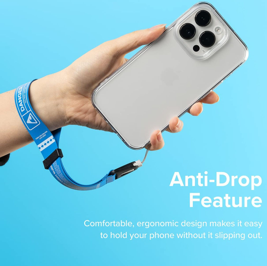 Ringke Design Hand Strap - Polsbandje voor Smartphone Blue afbeelding 3