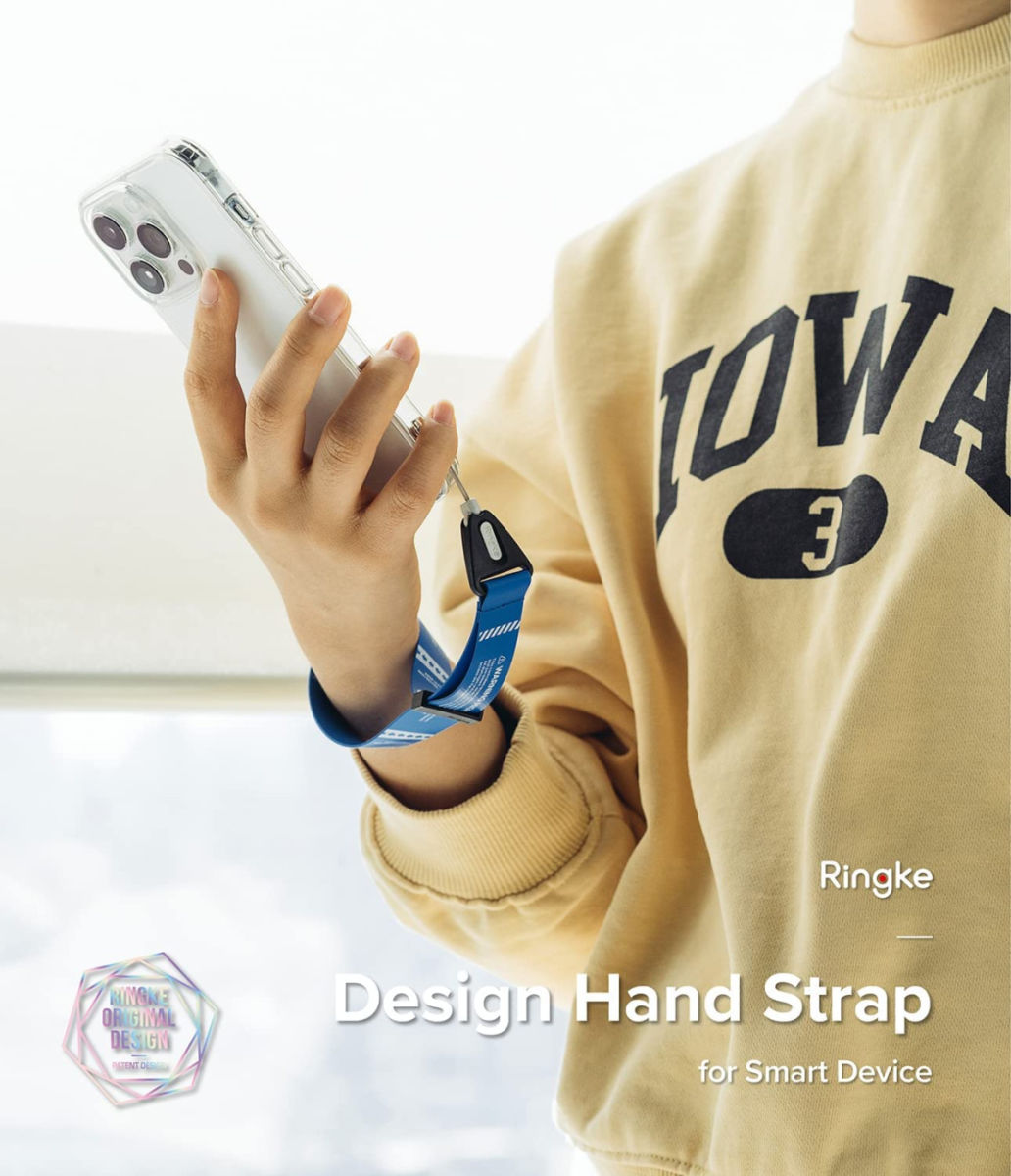 Ringke Design Hand Strap - Polsbandje voor Smartphone Blue afbeelding 9