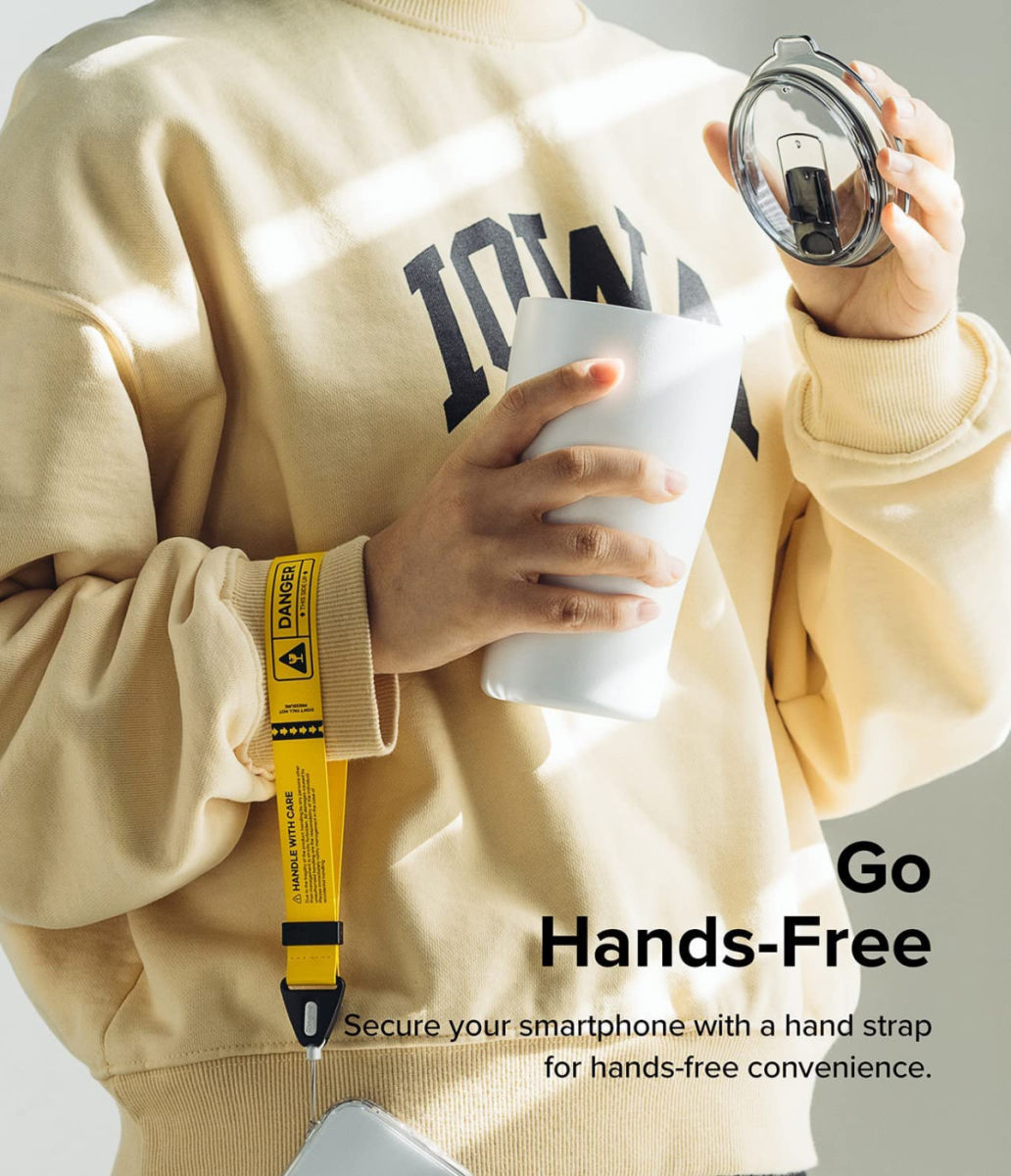 Ringke Design Hand Strap - Polsbandje voor Smartphone Yellow afbeelding 2