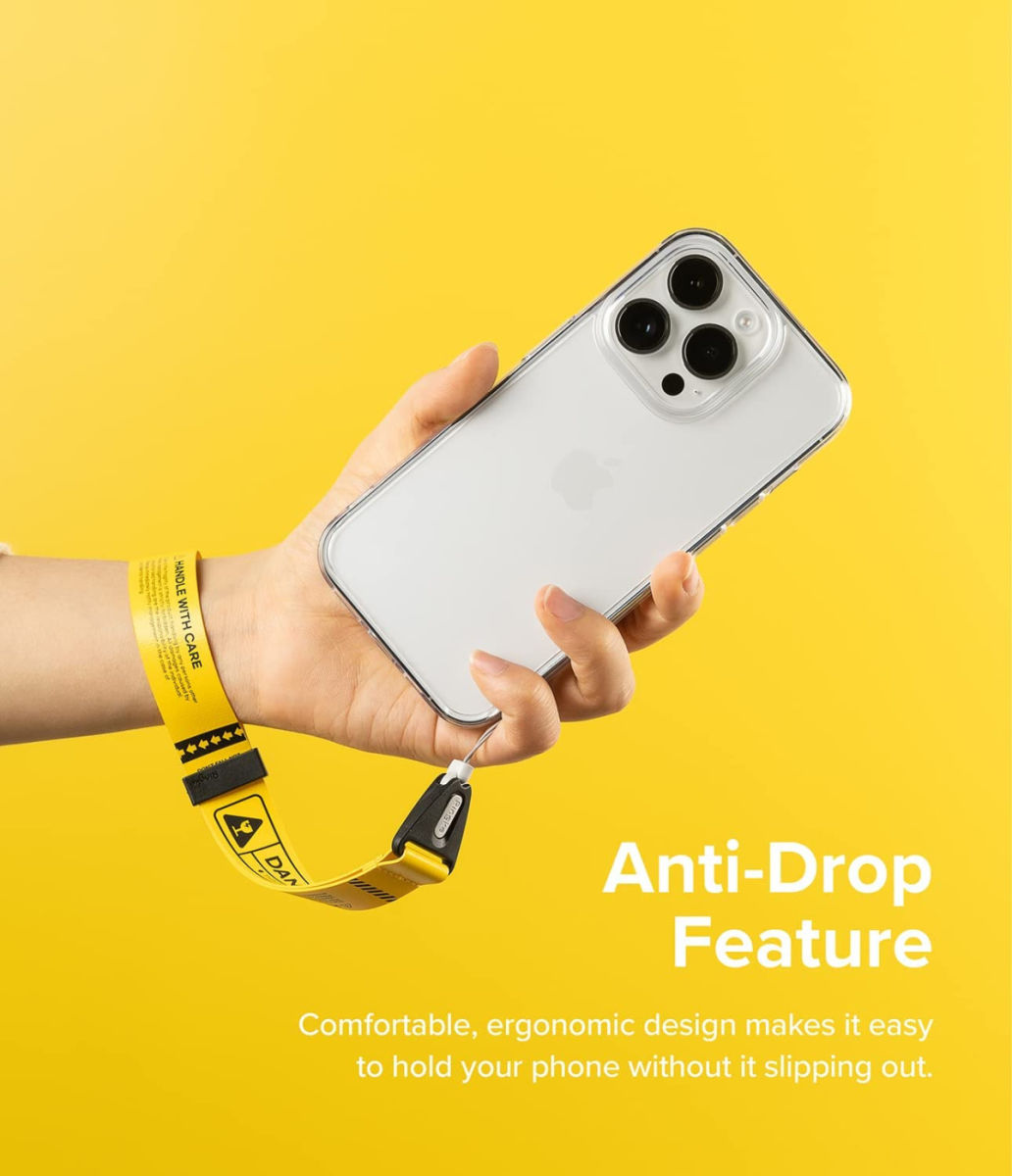 Ringke Design Hand Strap - Polsbandje voor Smartphone Yellow afbeelding 3