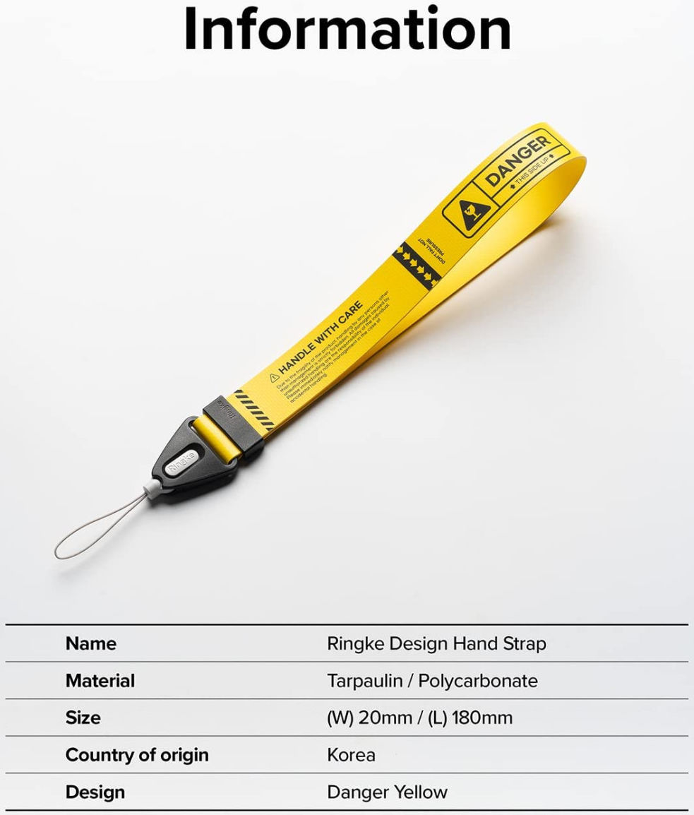 Ringke Design Hand Strap - Polsbandje voor Smartphone Yellow afbeelding 8
