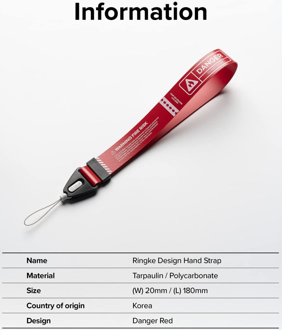 Ringke Design Hand Strap - Polsbandje voor Smartphone Red afbeelding 8