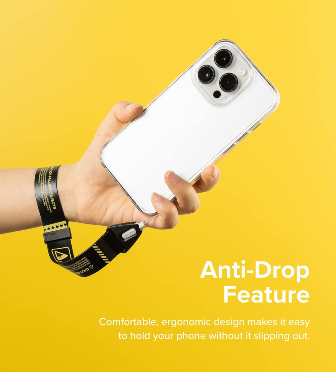 Ringke Design Hand Strap - Polsbandje voor Smartphone Matte Zwart afbeelding 3
