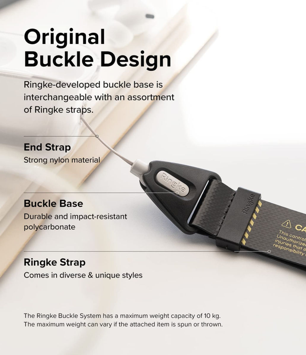 Ringke Design Hand Strap - Polsbandje voor Smartphone Matte Zwart afbeelding 5