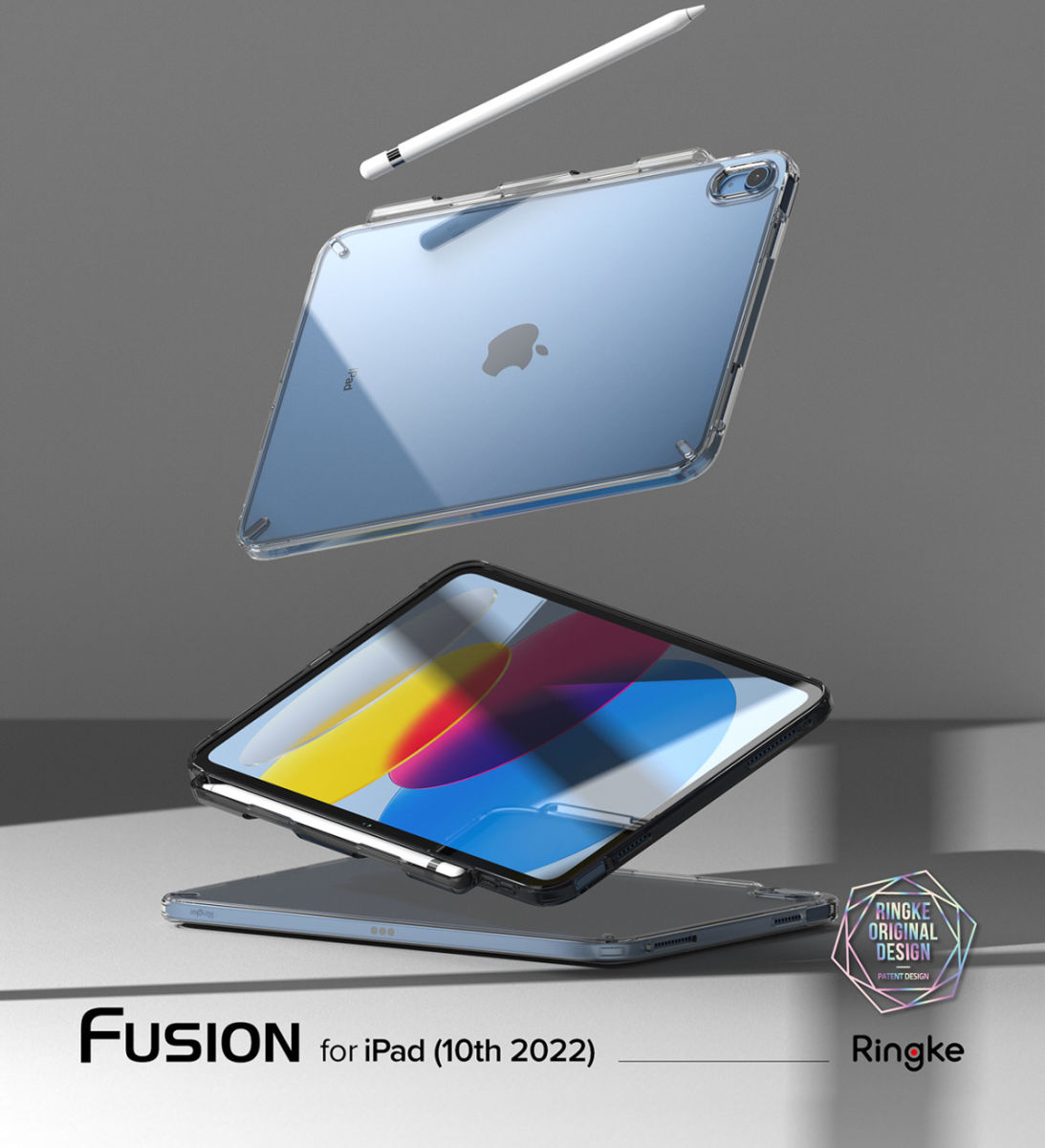Ringke Fusion Apple iPad 10.9 (2022) Hoes Back Cover Smoke Black afbeelding 14