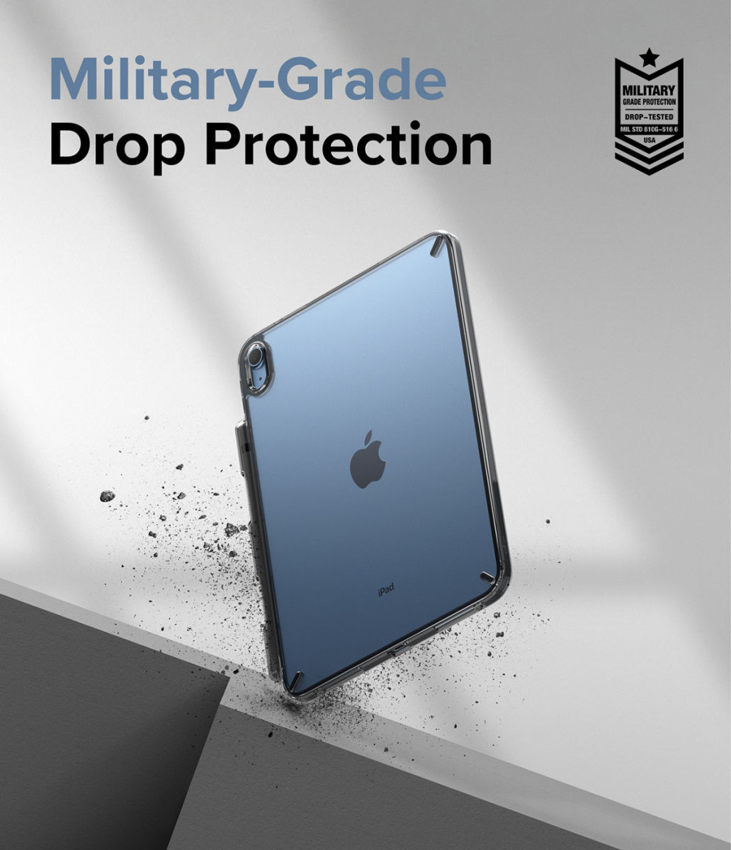 Ringke Fusion Apple iPad 10.9 (2022) Hoes Back Cover Smoke Black afbeelding 2