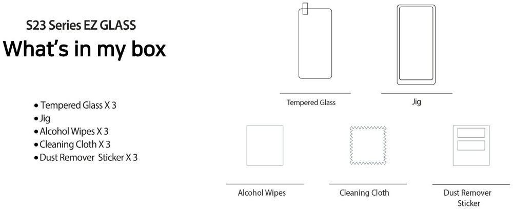 Whitestone EZ Glass Samsung Galaxy S23 Screen Protector (3-Pack) afbeelding 12