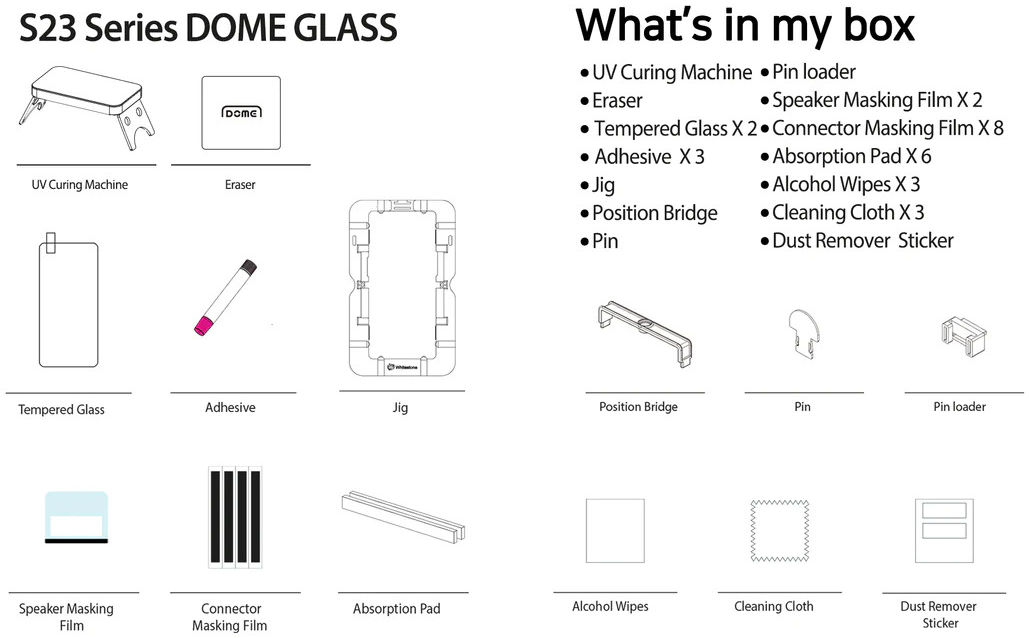 Whitestone Dome Glass Samsung Galaxy S23 Ultra Screen Protector 2-Pack afbeelding 11