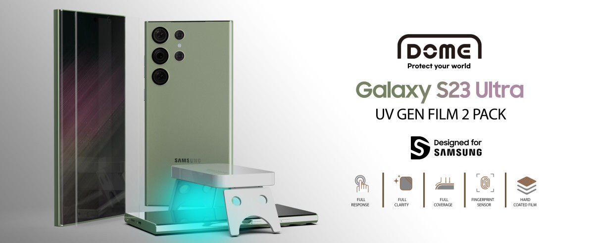 Whitestone Samsung Galaxy S23 Ultra Screen Protector UV PET 2-Pack afbeelding 7