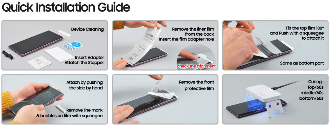 Whitestone Samsung Galaxy S23 Ultra Screen Protector UV PET 2-Pack afbeelding 9
