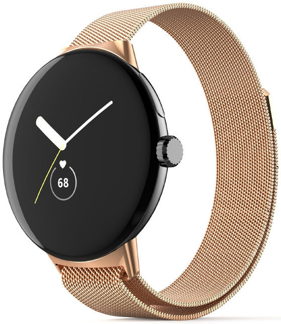 Google Pixel Watch Bandje Milanese Staal met Magneetsluiting Roze Goud afbeelding 1