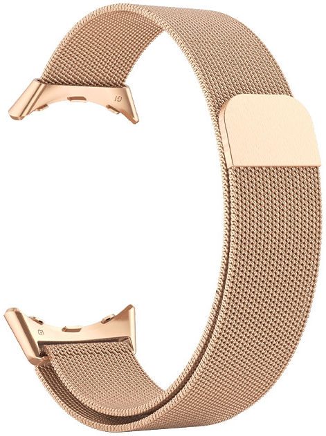 Google Pixel Watch Bandje Milanese Staal met Magneetsluiting Roze Goud afbeelding 2