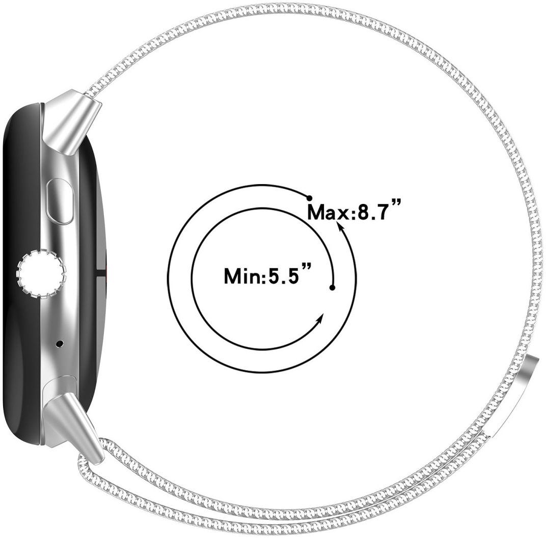 Google Pixel Watch Bandje Milanese Staal met Magneetsluiting Roze Goud afbeelding 5