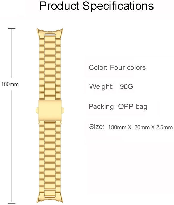 Google Pixel Watch / Watch 2 Bandje Roestvrij Staal Schakels Zilver afbeelding 3