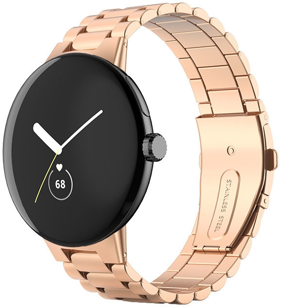 Google Pixel Watch / Watch 2 Bandje Roestvrij Staal Schakels Roze Goud afbeelding 1