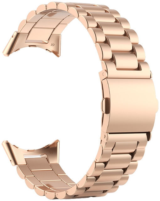 Google Pixel Watch / Watch 2 Bandje Roestvrij Staal Schakels Roze Goud afbeelding 2