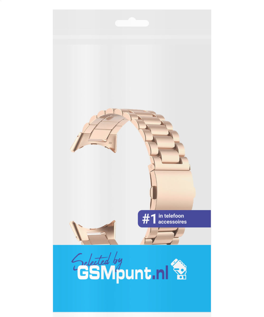 Google Pixel Watch / Watch 2 Bandje Roestvrij Staal Schakels Roze Goud afbeelding 5