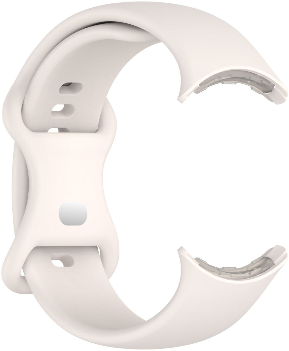 Google Pixel Watch Bandje Siliconen met Drukknoop Sluiting Beige afbeelding 2