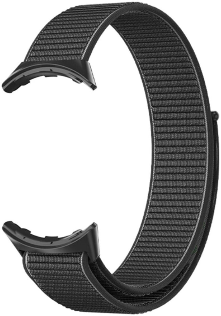 Google Pixel Watch / Watch 2 Bandje Nylon Klittenband Sluiting Zwart afbeelding 2