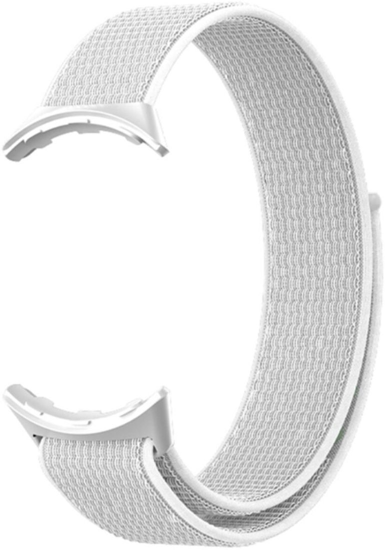 Google Pixel Watch / Watch 2 Bandje Nylon Klittenband Sluiting Wit afbeelding 2