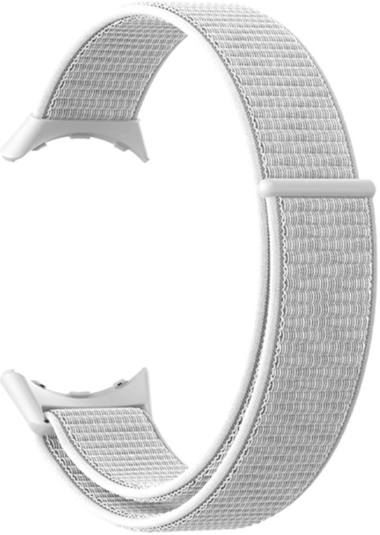 Google Pixel Watch / Watch 2 Bandje Nylon Klittenband Sluiting Wit afbeelding 3