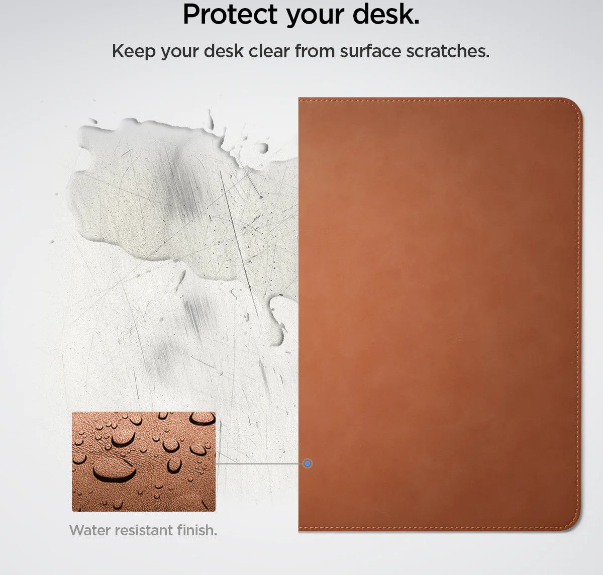 Spigen LD302 Desk Pad Muismat XXL voor Bureau/Kantoor Kunstleer Bruin afbeelding 5