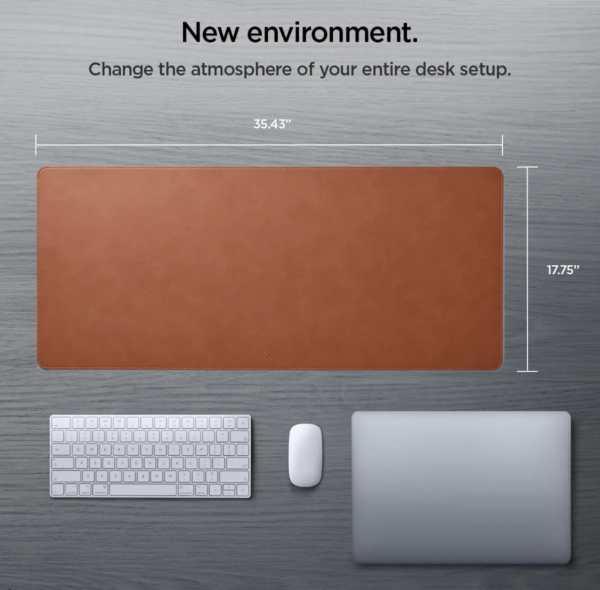 Spigen LD302 Desk Pad Muismat XXL voor Bureau/Kantoor Kunstleer Bruin afbeelding 8