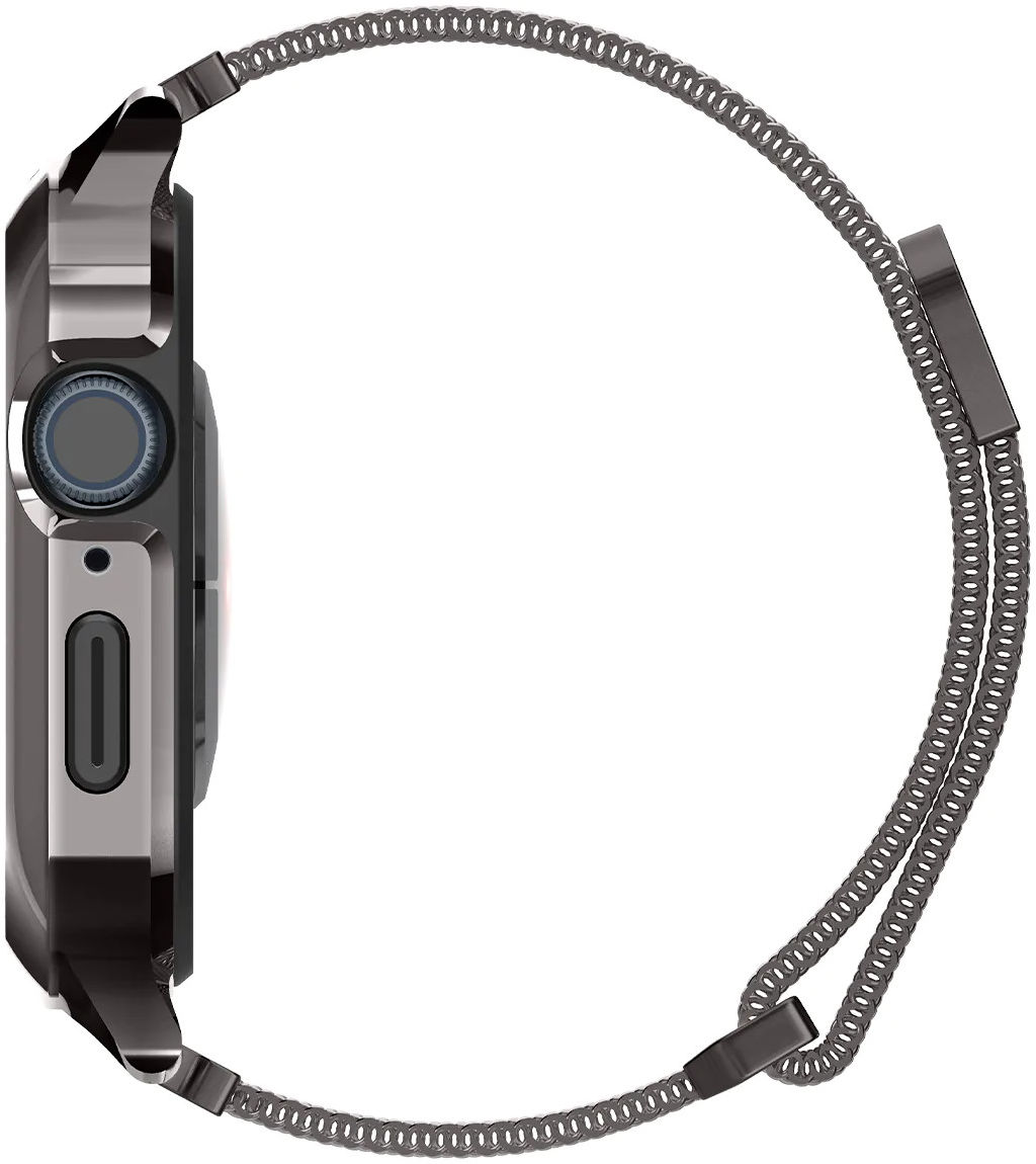Spigen Metal Fit Pro - Apple Watch 7/8/9 45MM Hoesje en Bandje - Graphite afbeelding 17