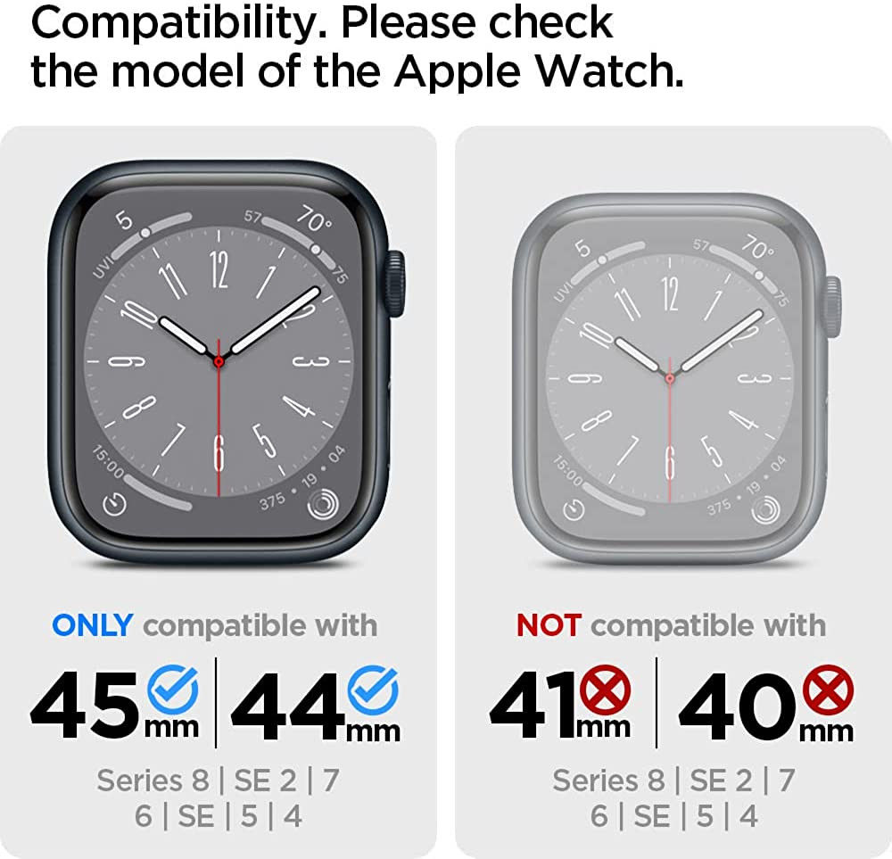 Spigen Metal Fit Pro - Apple Watch 7/8/9 45MM Hoesje en Bandje - Graphite afbeelding 7