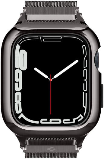 Spigen Metal Fit Pro - Apple Watch 7/8/9 45MM Hoesje en Bandje - Graphite afbeelding 12
