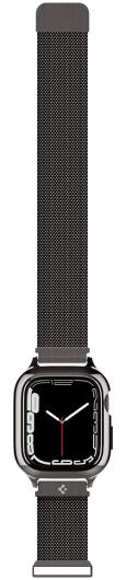 Spigen Metal Fit Pro - Apple Watch 7/8/9 45MM Hoesje en Bandje - Graphite afbeelding 14