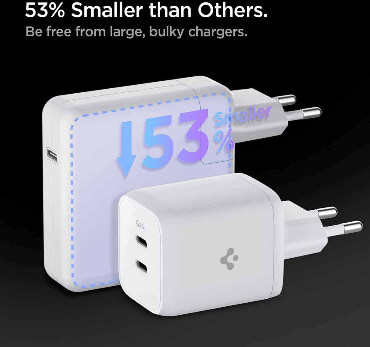 Spigen PE2106EU PowerArc 65W GaN USB-C Snellader Power Delivery Wit afbeelding 5