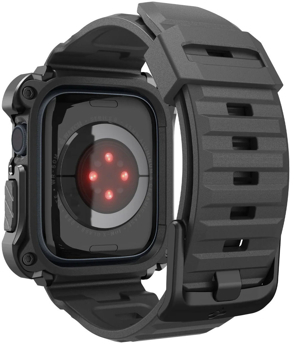 Spigen Tough Armor Pro - Apple Watch 7 / 8 / 9 45MM Case en Bandje - Metal afbeelding 11