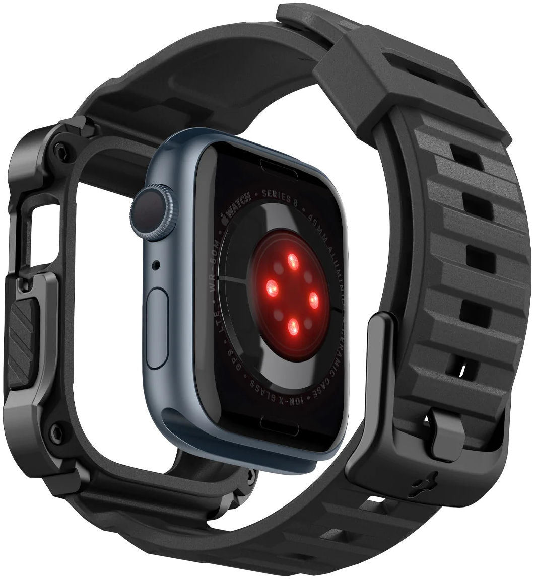 Spigen Tough Armor Pro - Apple Watch 7 / 8 / 9 45MM Case en Bandje - Metal afbeelding 3